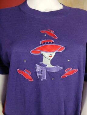 Jerzees Purple Tee with Red Hat Motif